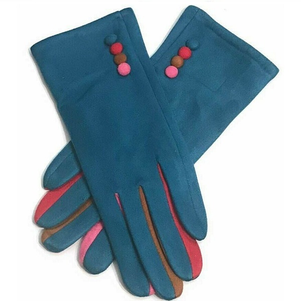 NAVY LADIES GLOVES MULTI COLOURS TOUCH SCREEN FLEECE GLOVES WINTER WARM SOFT LINED
